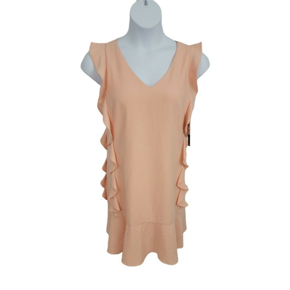 Nicole Miller Pink Ruffle Shift Dress Size 10 NWT